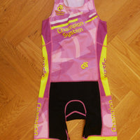 Apex Women Tri Suit (pink-yellow/back zipper)