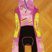 Apex Women Tri Suit (pink-yellow/back zipper)