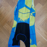 Apex Men Tri Suit (green-blue/ front zipper) + names