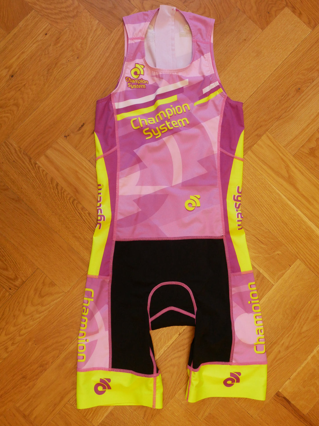 Apex Women Tri Suit (pink-yellow/back zipper)