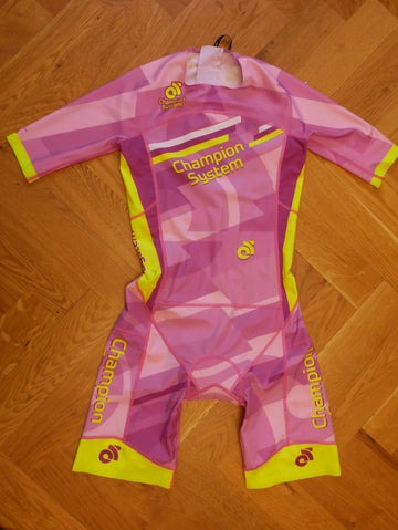 Apex Aero Woman Tri Suit (pink-yellow/ back zipper)